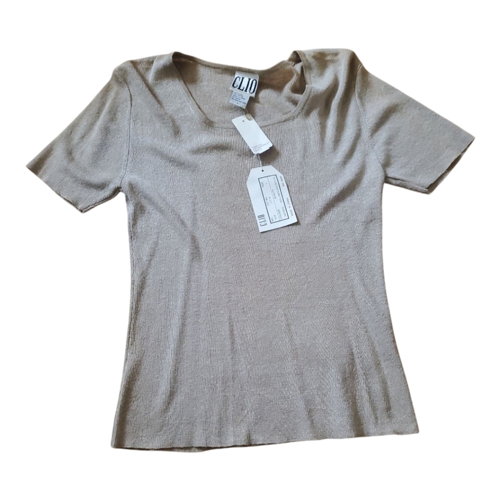 NWT Vintage Clio Women's Tan Top Size Large